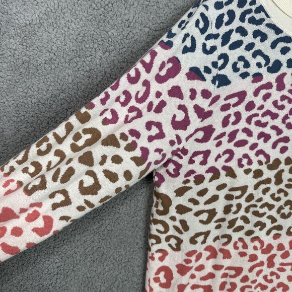 Soft Surroundings Leone Sweater 1X‎ Rainbow Leopard Print Turtleneck Longline - Picture 7 of 14